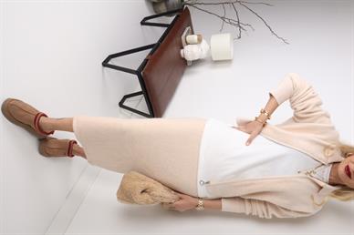 Fermuarlı Krem Buklet Takım