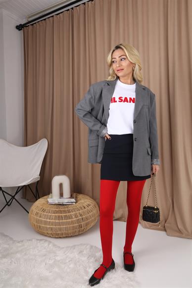 Fermuarlı Lacivert Mini Etek