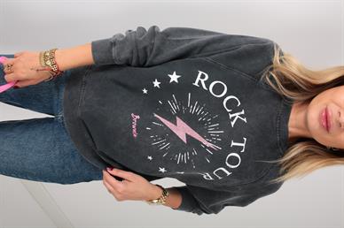 Füme Baskılı Sweatshirt