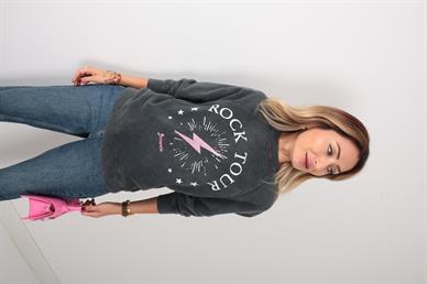 Füme Baskılı Sweatshirt