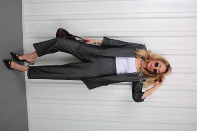 Füme Duble Paça İnce Denim Kumaş Pantolon