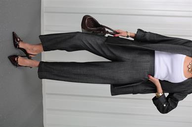 Füme Duble Paça İnce Denim Kumaş Pantolon