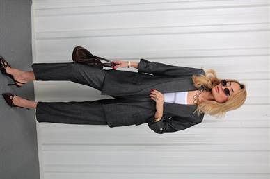 Füme Duble Paça İnce Denim Kumaş Pantolon