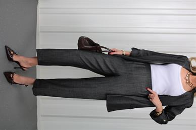 Füme Duble Paça İnce Denim Kumaş Pantolon