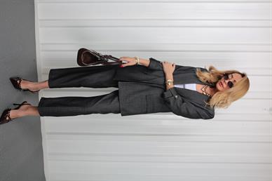 Füme Duble Paça İnce Denim Kumaş Pantolon