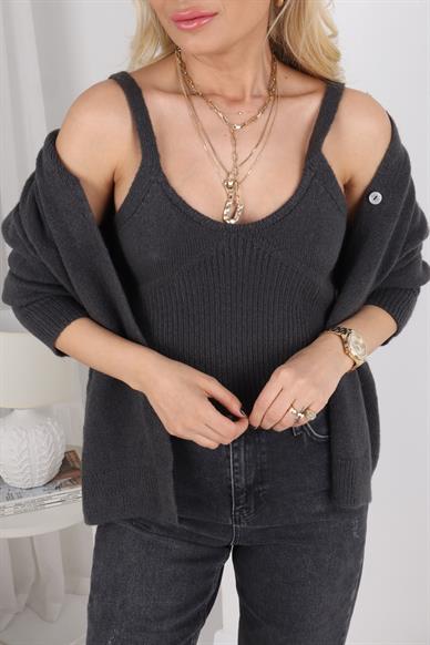 Füme Hırka Atlet İklil Triko Takım