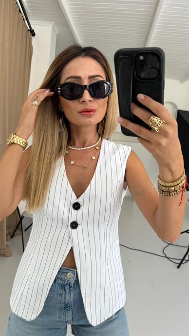 Gold Detay Siyah Kemik Çerçeveli Gözlük(Fz3584)