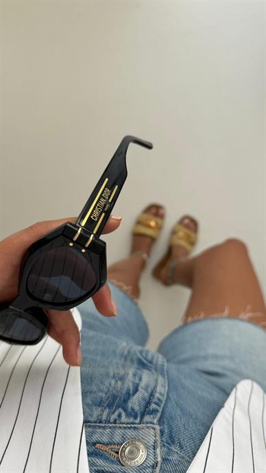 Gold Detay Siyah Kemik Çerçeveli Gözlük(Fz3584)