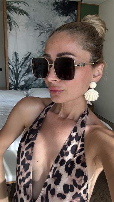 Gold Metal Çerçeve Füme Gözlük(Mi1018)