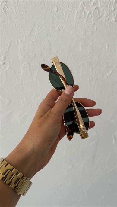 Gold Metal Çerçeveli Oval Gözlük(Cl40235-140)