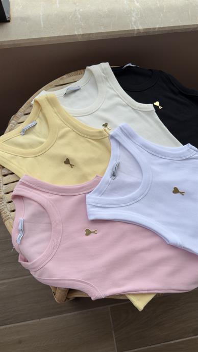 Gold Metal Kalp Zımbalı Pembe Atlet