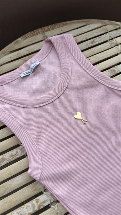 Gold Metal Kalp Zımbalı Pembe Atlet