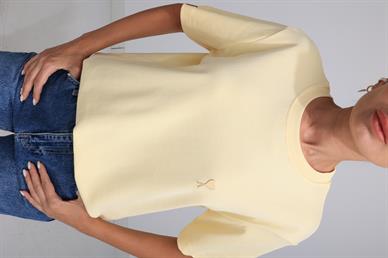 Gold Metal Kalp Zımbalı Sarı Basic Tshirt