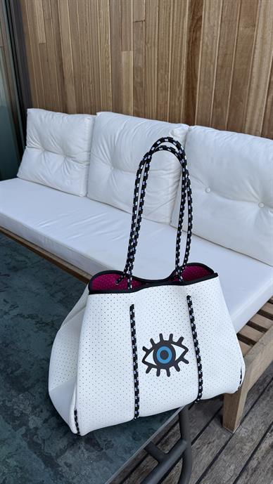 Göz Desenli Cüzdan Aksesuarlı İthal Çanta