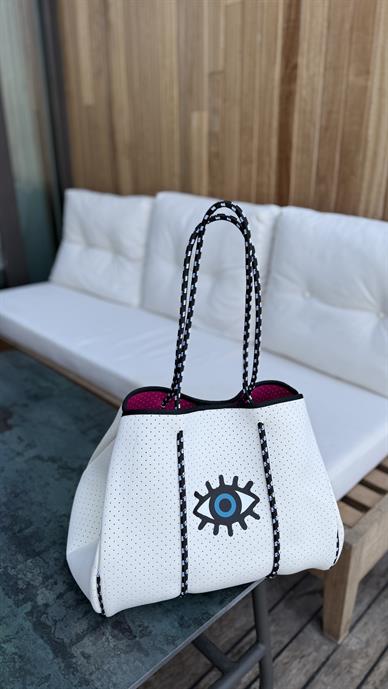 Göz Desenli Cüzdan Aksesuarlı İthal Çanta