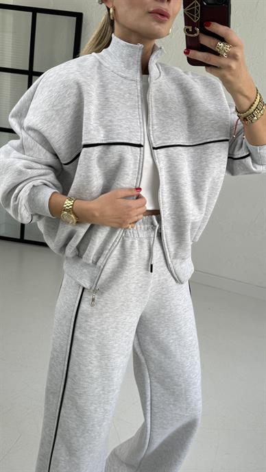 Gri Biyeli Eşofman Takımı