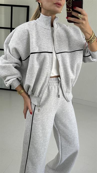 Gri Biyeli Eşofman Takımı