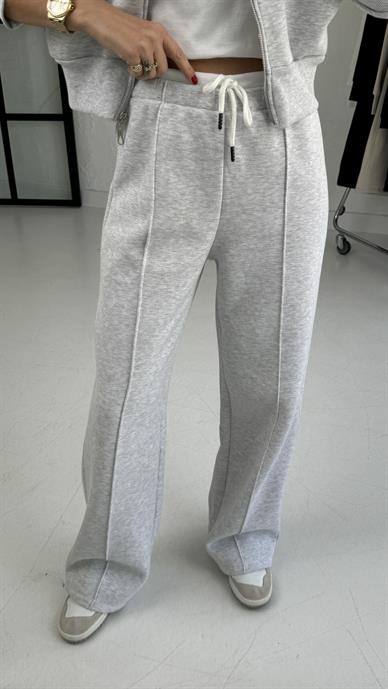 Gri Robalı Kapişonlu Eşofman Takımı