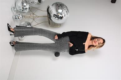 Gri Simli İspanyol Paça Pantolon