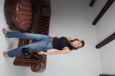 Gül Detay Tek Omuz Jarse Bluz