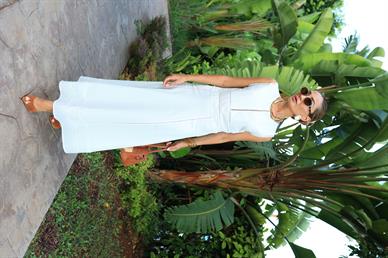 Güpür Detaylı  Pamuklu Etek Kolsuz Bluz Takım