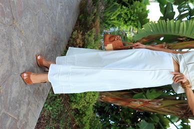 Güpür Detaylı  Pamuklu Etek Kolsuz Bluz Takım