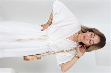 Halat Kemerli Kruvaze Oversize Elbise