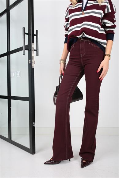 High Rise Bordo Flare Jean(1840)
