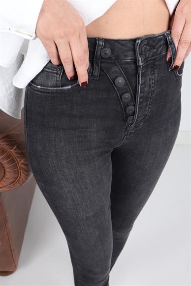 High Rise Düğme Detay Full Likralı Skiny Jean