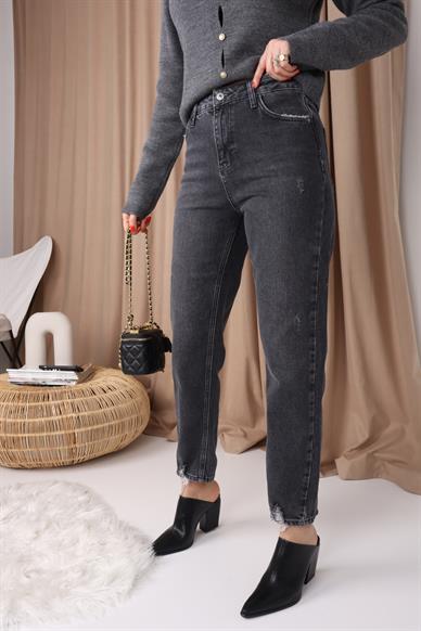 High Rise Füme Az Likralı Mom Jean