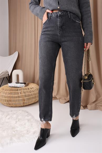 High Rise Füme Az Likralı Mom Jean