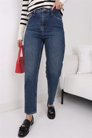 High Rise Likrasız Klasik Mom Jean