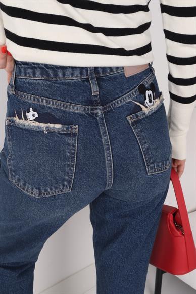 High Rise Likrasız Klasik Mom Jean