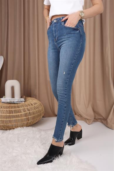 High Rise Paça Detay Full Likralı Skiny Jean