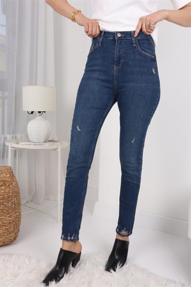 High Rise Paça Tırnaklı Full Lİkralı Skiny Jean