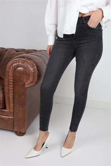 High Rise Paça Yırtmaçlı Full likralı Skiny Jean