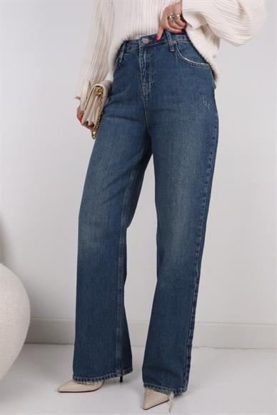 High Rise Straight Leg Likrasız Jean