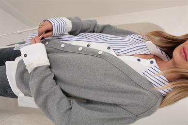 Hırka Detay Çizgili Gömlek