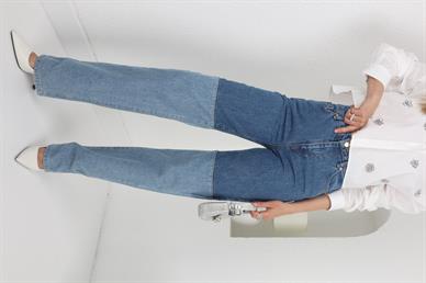 İki Renkli Denim Pantolon