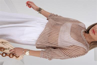 İnce Ajurlu Vizon Merserize Kazak