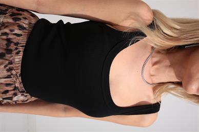 İnce Askılı Siyah Fitilli Penye Atlet