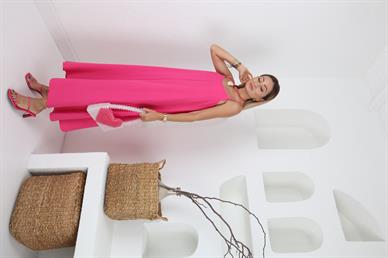 İp Askılı Fuşya  Elbise