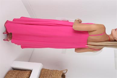 İp Askılı Fuşya  Elbise