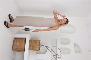 İp Askılı Vizon Kloş Elbise