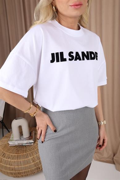 Jil Sander Baskılı Beyaz Basic Tshirt