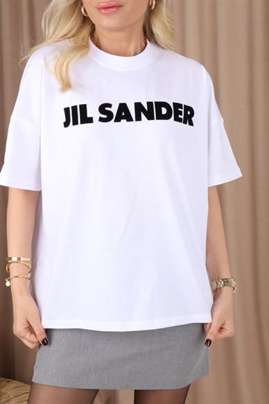 Jil Sander Baskılı Beyaz Basic Tshirt