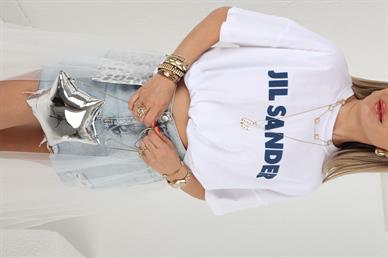 Jil Sander Baskılı BEyaz Tshirt