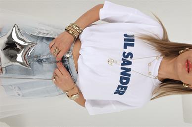 Jil Sander Baskılı BEyaz Tshirt