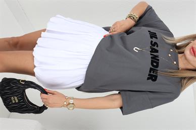 Jil Sander Baskılı Gri Tshirt