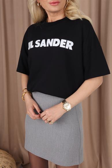 Jil Sander Baskılı Siyah Basic Tshirt